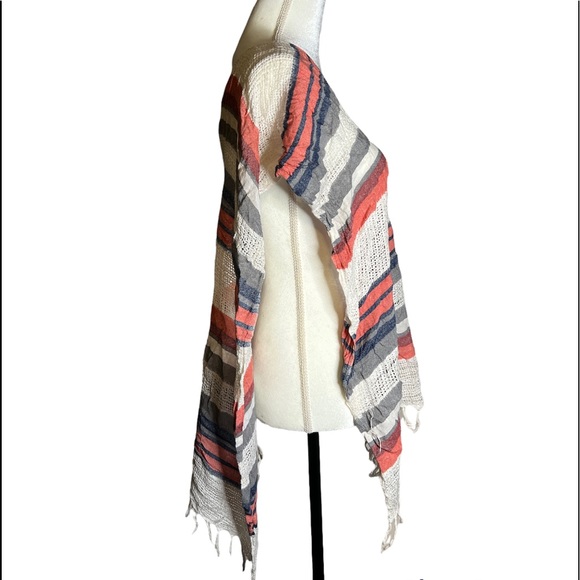 Striped Knit Poncho - Picture 2 of 3